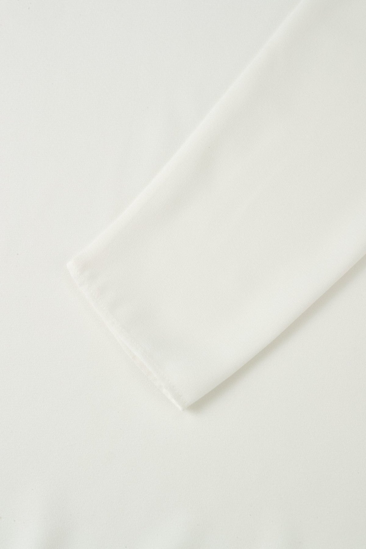 Poly Crepe Self-Tie Stand Collar Regular Fit Blouse