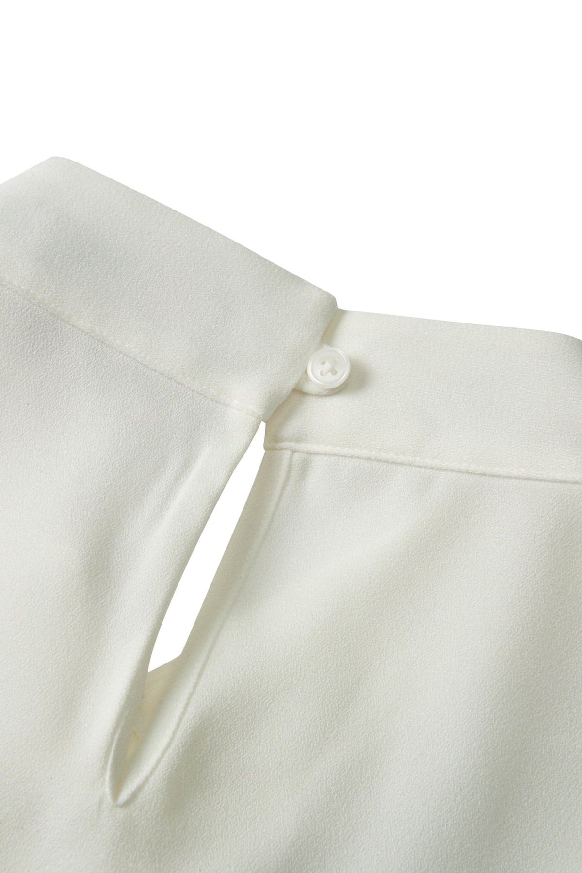 Poly Crepe Self-Tie Stand Collar Regular Fit Blouse