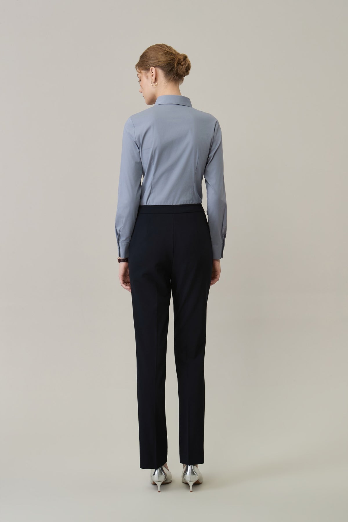 Poly Crepe Cigarette Hip Hanger Suit Pants