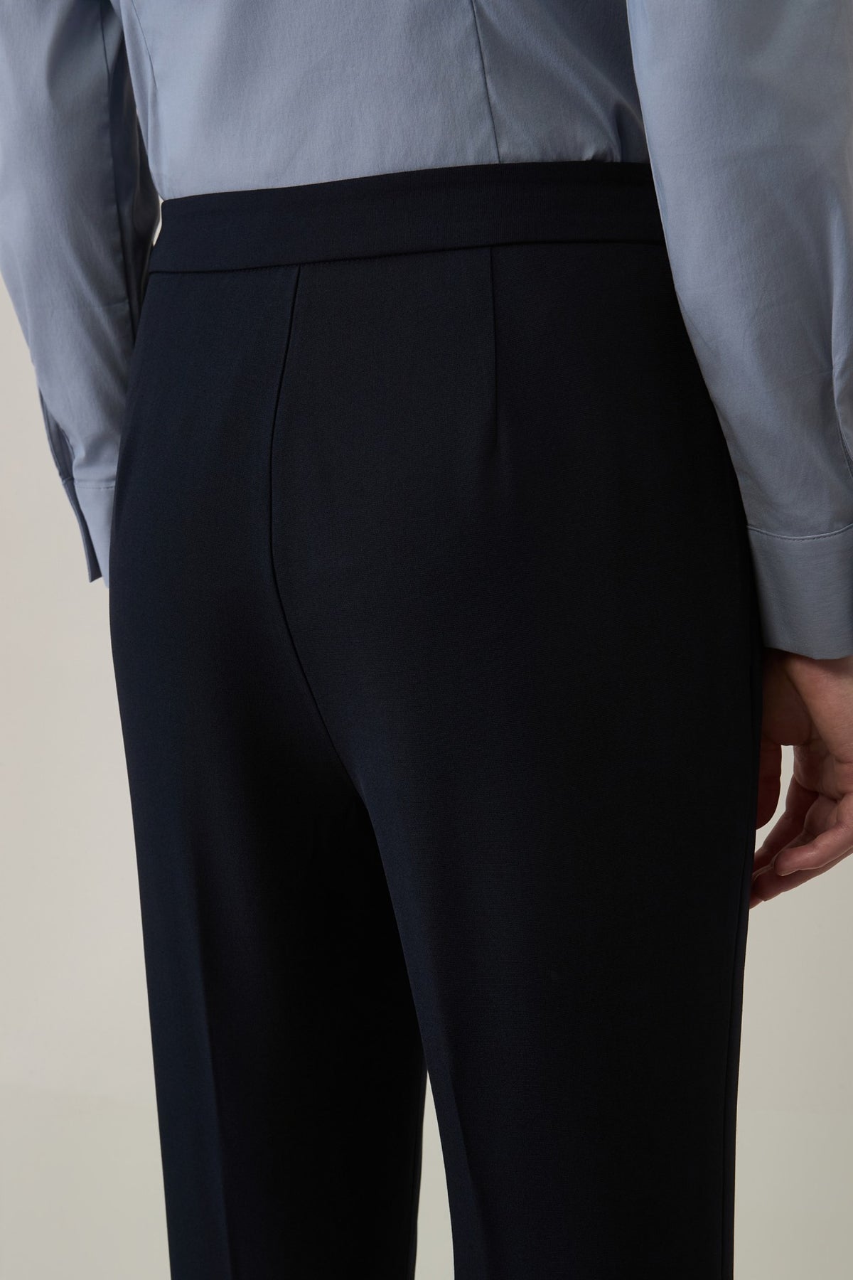Poly Crepe Cigarette Hip Hanger Suit Pants
