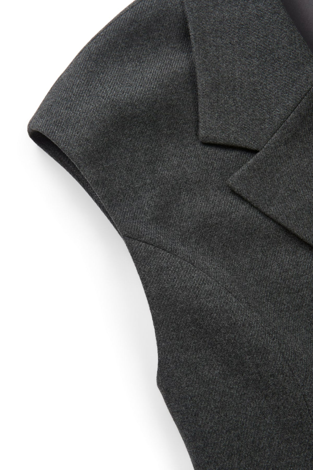 Belted Sleeveless Twill Relax Fit Suit Blazer