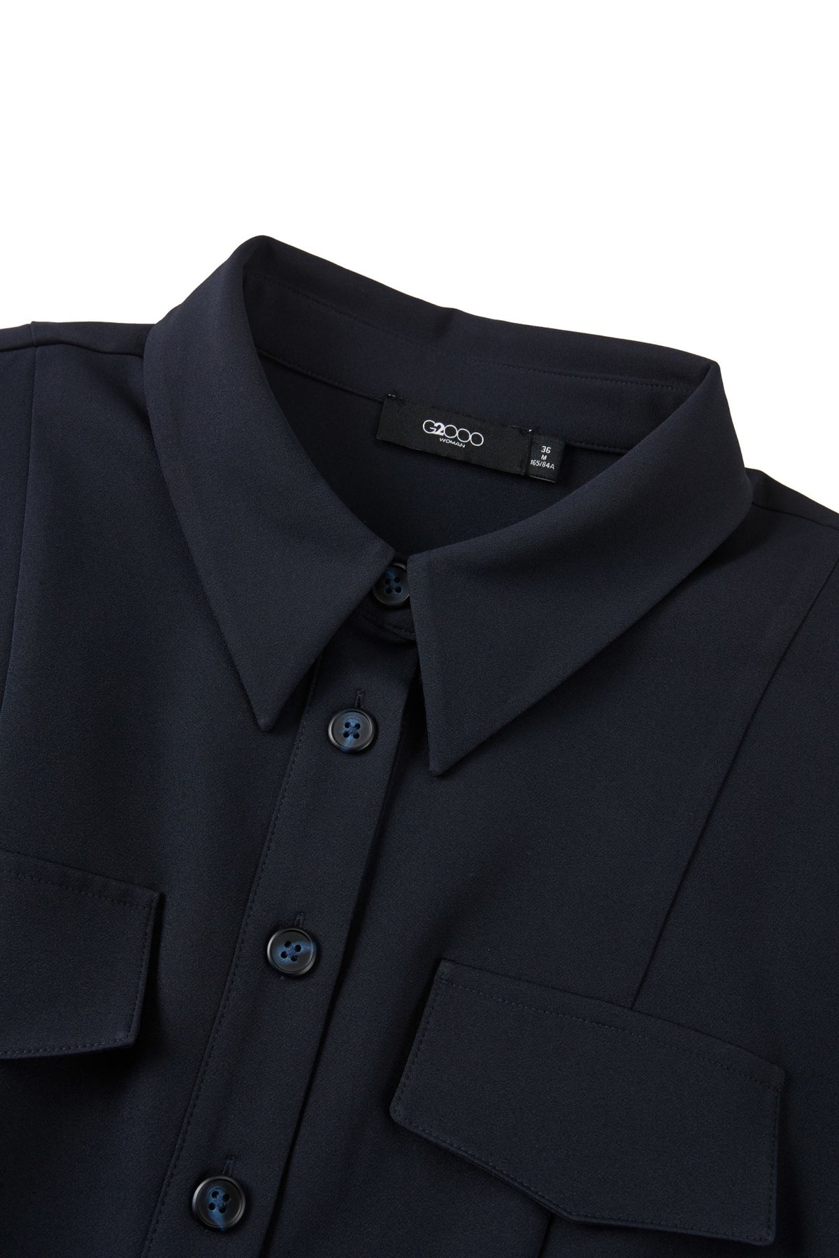 G2000 - Dresses - Button-Front Midi Shirt Twill Fitted Dress