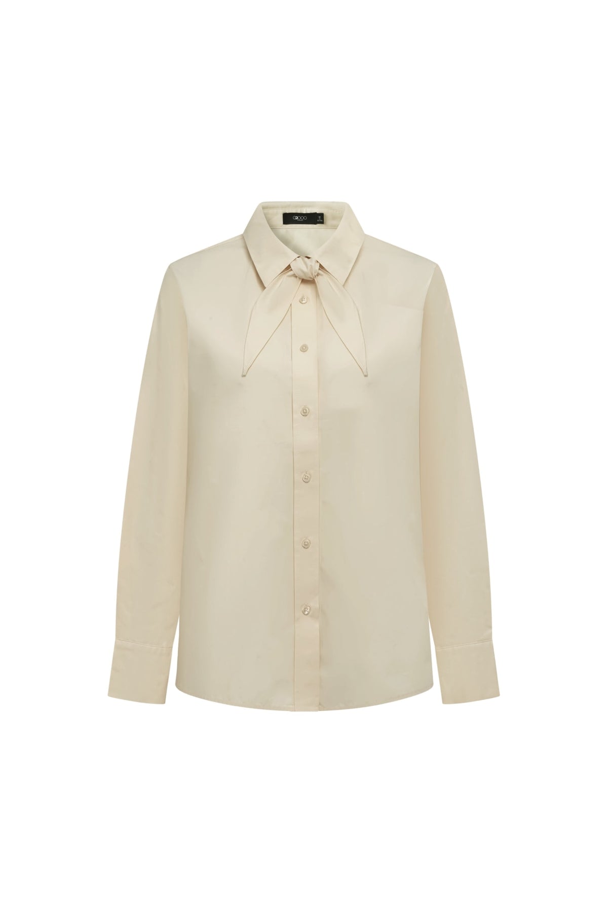 G2000 - Shirts - Pure Cotton Poplin Relax Fit Scarf-Neck Shirt - Bone White - Relaxed