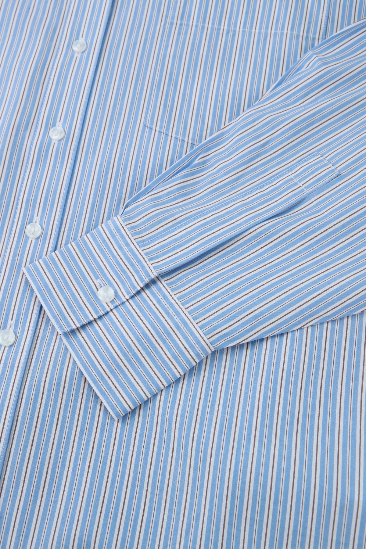 Pure Cotton Stripe Relax Fit Pocket Shirt